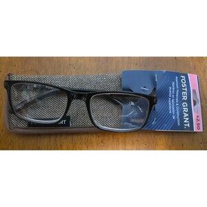 Foster Grant Cole Brown Mens Reading Glasses +2.50 With Case 5218-140